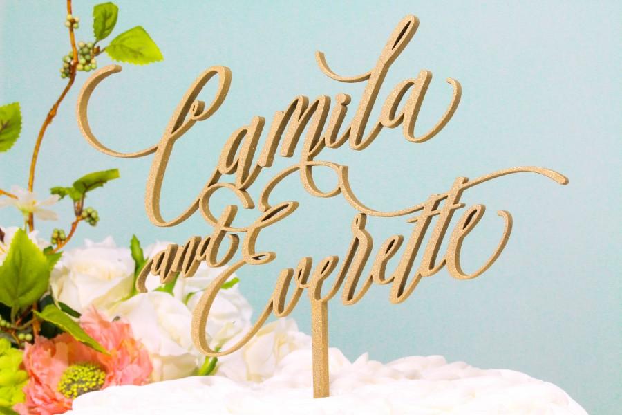 Свадьба - Wedding Cake Topper Customized with Names, Personalized Cake Topper