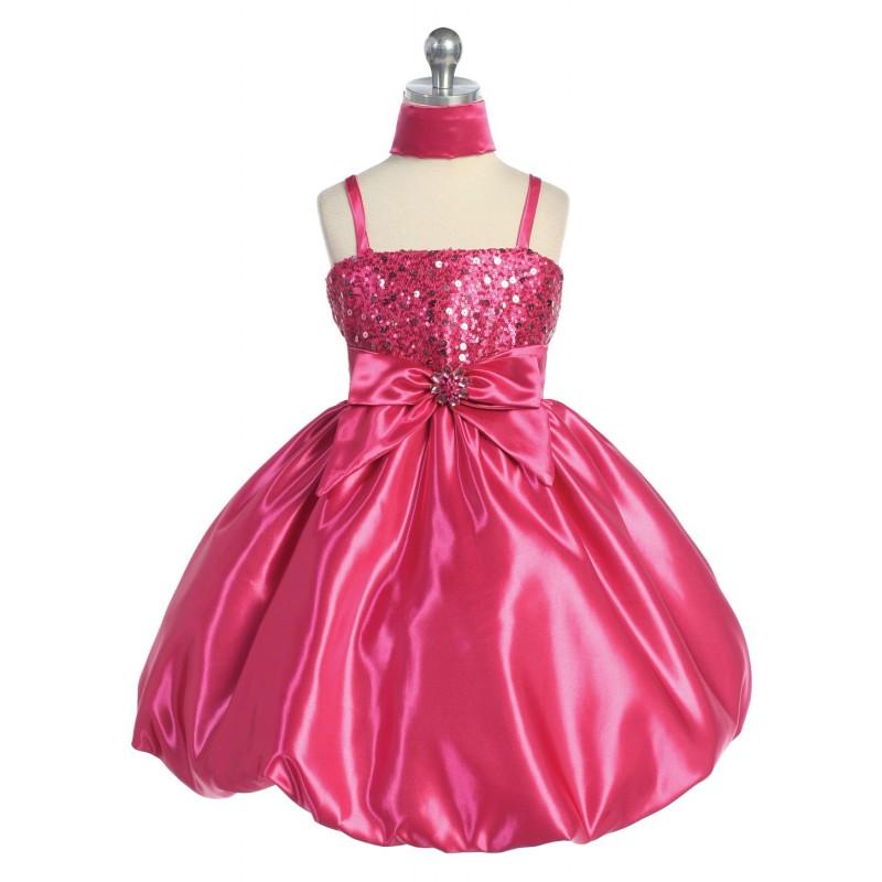 Mariage - Fuchsia Sequins Dress on Satin w/Shawl Style: D3970 - Charming Wedding Party Dresses