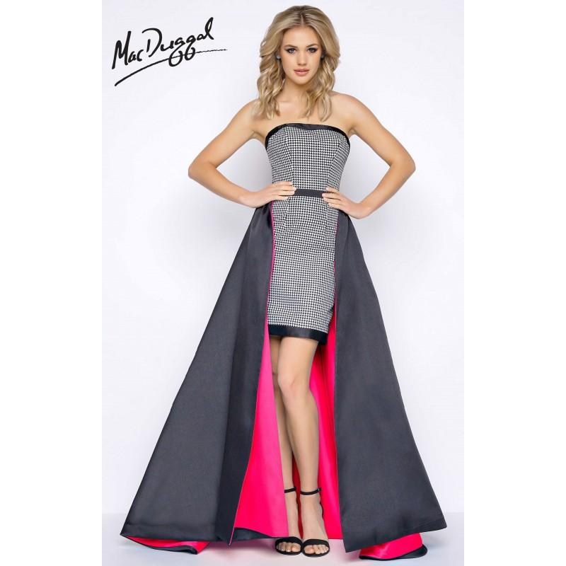 زفاف - Hot Pink/Multi Cassandra Stone 65919A - Sleeveless High-low Removable Skirt Dress - Customize Your Prom Dress