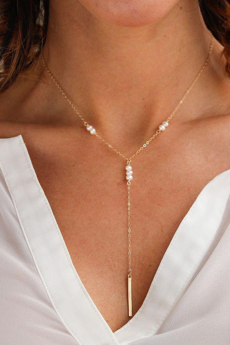 Mariage - Galactic Pearl Y Necklace - Christine Elizabeth Jewelry