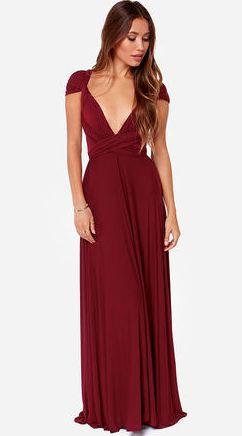 Mariage - LULUS Exclusive Tricks Of The Trade Burgundy Maxi Dress