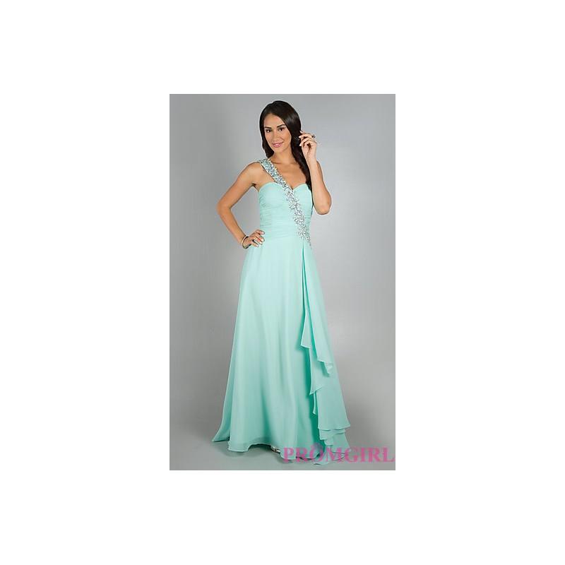 Wedding - DJ-10510 - One Floor Length One Shoulder Prom Dress - Bonny Evening Dresses Online 