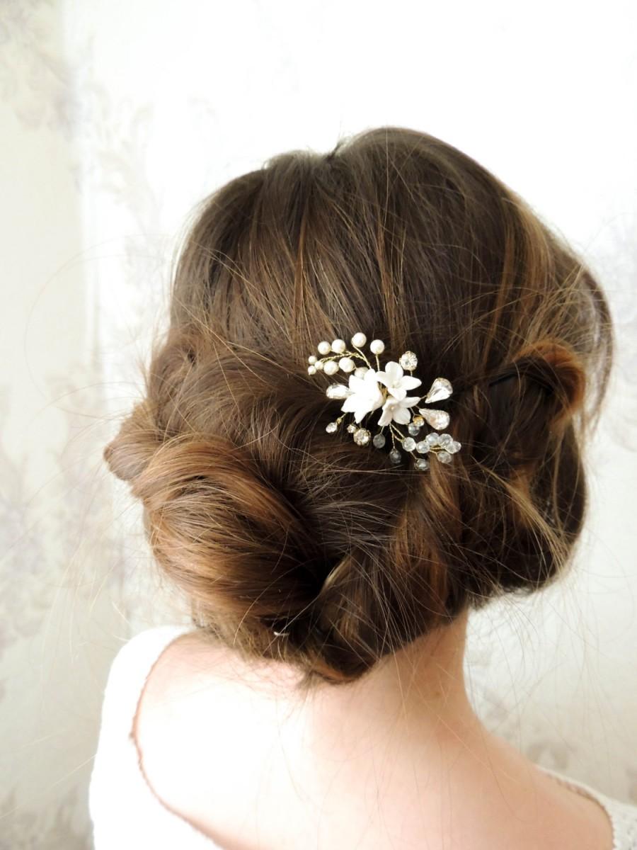 Hochzeit - Bridal hair pins Crystal hair pins Pearl Hair Pins Swarovski Hair Pins Flower hair pin Bridal bobby pins Wedding hair clip  hair comb