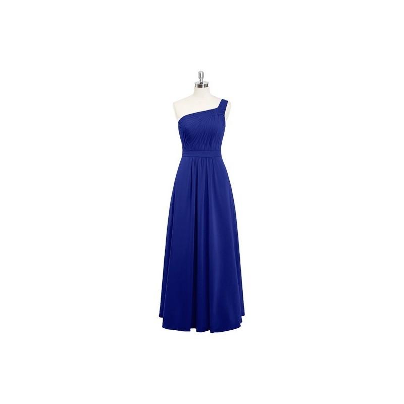 زفاف - Royal_blue Azazie Hermoine - Strap Detail One Shoulder Chiffon Floor Length Dress - Charming Bridesmaids Store