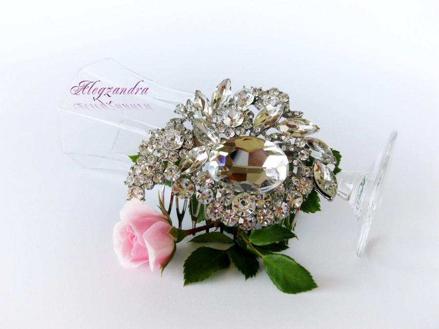 Wedding - Swarovski Crystals Bridal Hair Comb, Wedding Hair Pieces, Rhinestone Combs, Wedding Hair Accessories, Bridal Headpieces - $34.99 USD