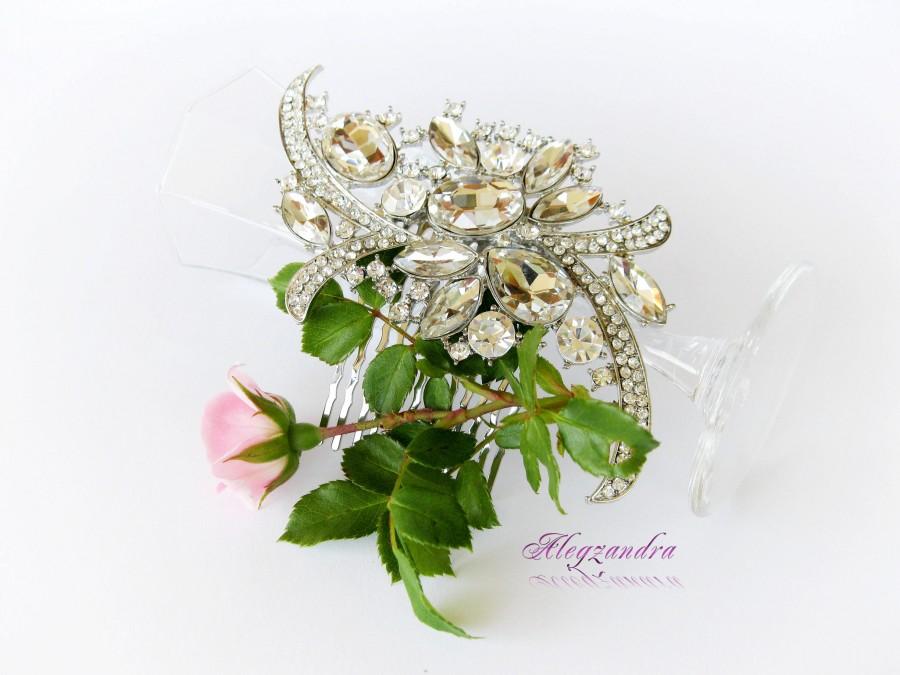 Свадьба - Swarovski Crystals Bridal Hair Comb, Wedding Hair Pieces, Wedding Hair Accessories, Bridal Headpieces, Prom Rhinestone Comb - $34.99 USD