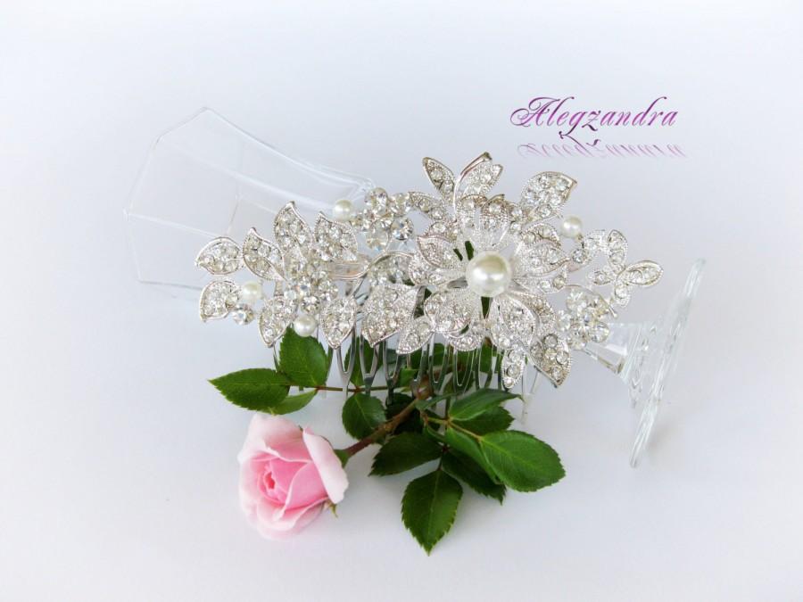 Mariage - Crystal and Pearl Bridal Hair Comb, Wedding Hair Pieces, Rhinestone and Pearl Combs, Wedding Hair Accessories, Bridal Headpieces - $39.99 USD