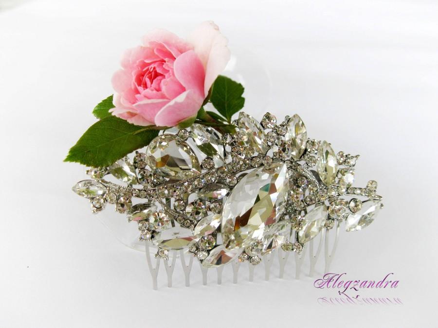 Hochzeit - Swarovski Crystals Bridal Hair Comb, Wedding Hair Pieces, Rhinestone Combs, Wedding Hair Accessories, Bridal Headpieces, Crystal Prom Comb - $38.99 USD