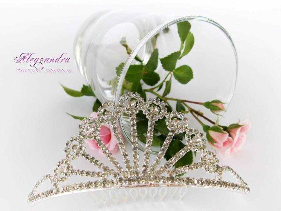 Wedding - Crystal Bridal Princess Tiara, Crown, Bachelorette Tiara, Wedding Hair Pieces, Wedding Hair Accessories, Bridal Headpieces - $39.99 USD