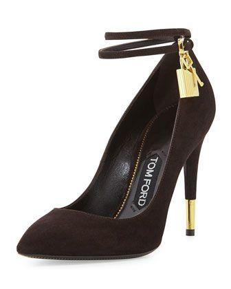 Mariage - Suede Ankle-Lock Pump, Chocolate