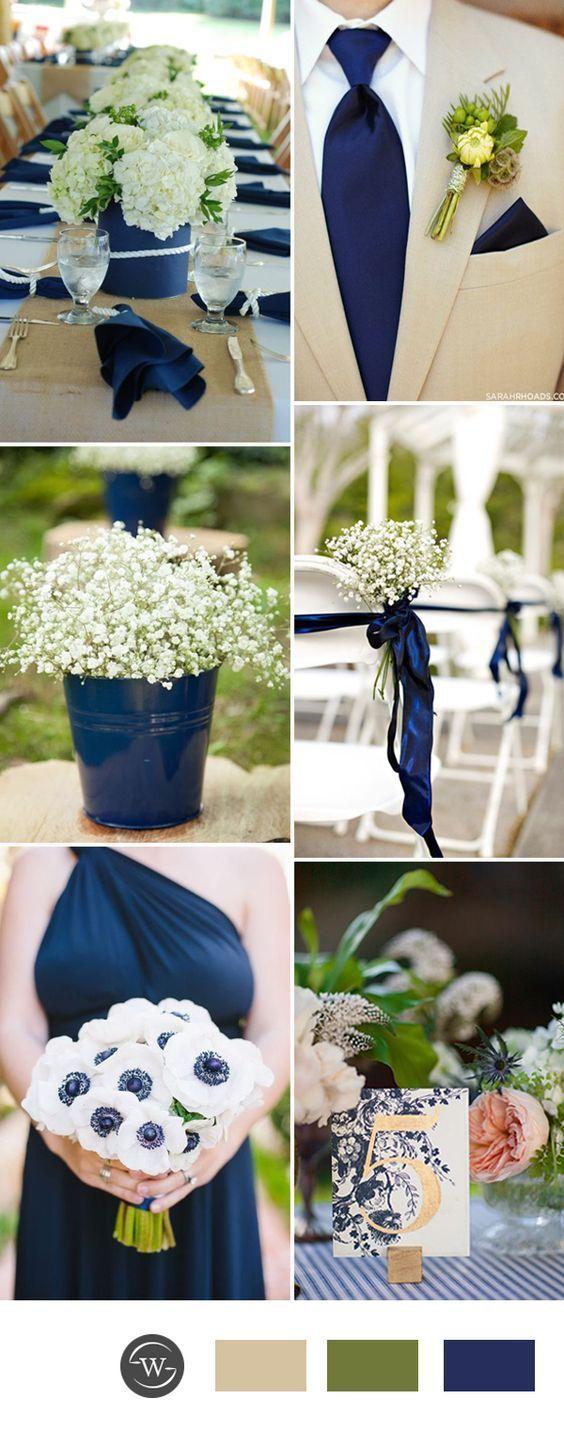 Hochzeit - Stunning Navy Blue Wedding Color Combo Ideas For 2017 Trends