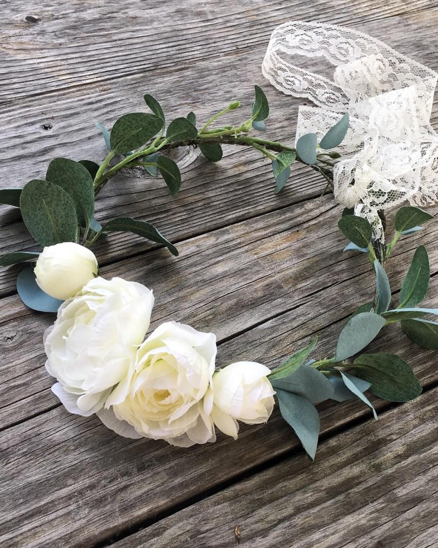 Mariage - Flower Crown, Boho, Wedding Flower Crown, Bridal, Eucalyptus, Wedding, Kids, Floral Crown, Adult, Flowers, Boho Flower Wreath, Headband,