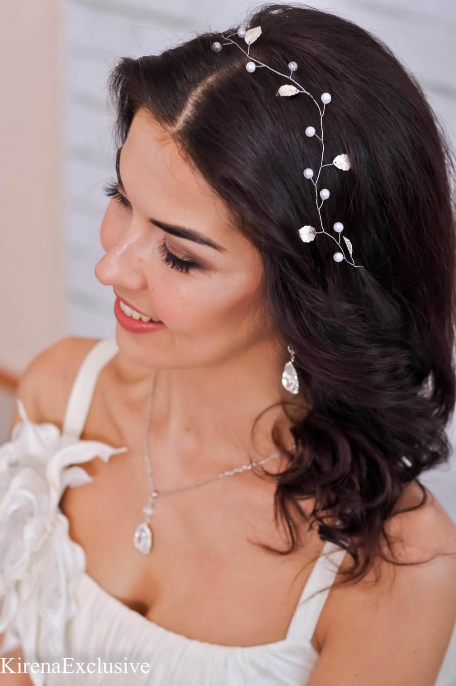 Mariage - Bridesmaid gift for bride headband Bridal tiara Bridesmaid jewelry rose gold Wedding hairpiece Bridal hair accessories Wedding tiara gold