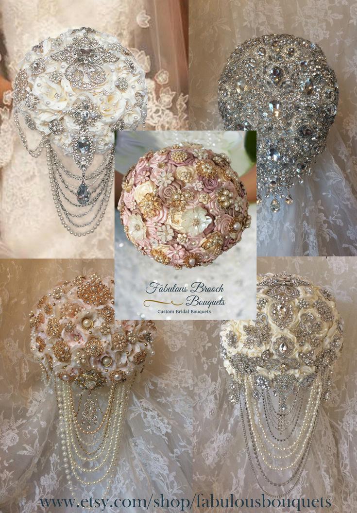 Свадьба - Custom Brooch Bouquets, Let Us Create Your Perfect Wedding Bouquet & Bridal Accessories, Rush Orders Welcome, Deposits from 99.00 to 150.00