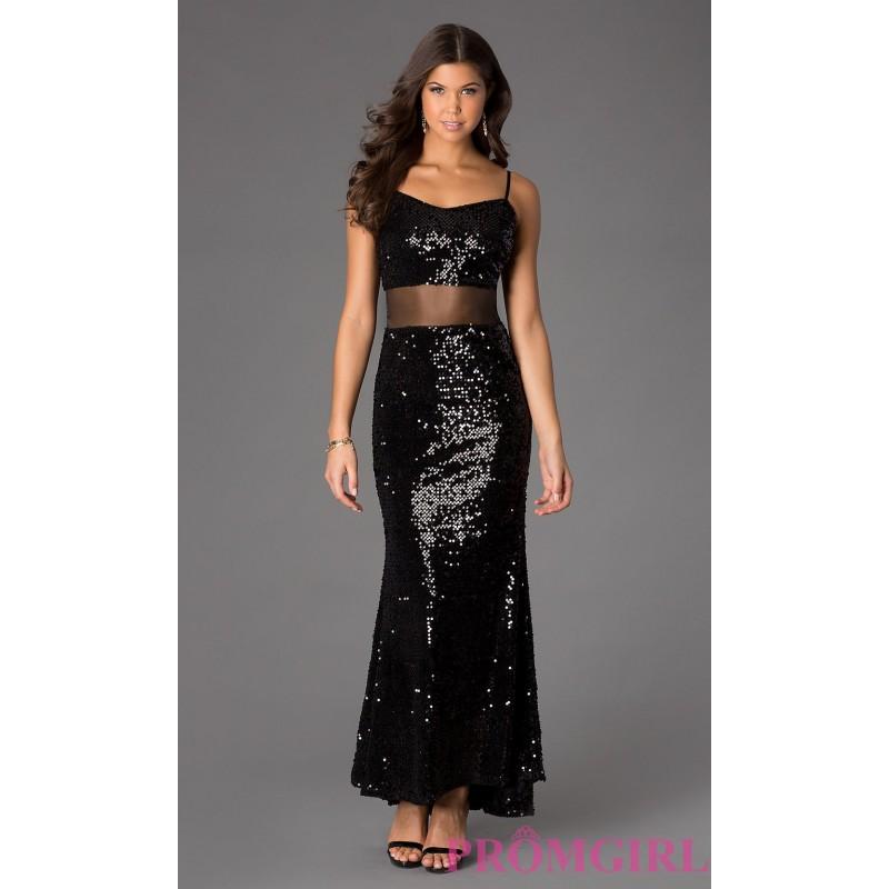 Hochzeit - Sequin Spaghetti Strap Illusion Dress - Brand Prom Dresses