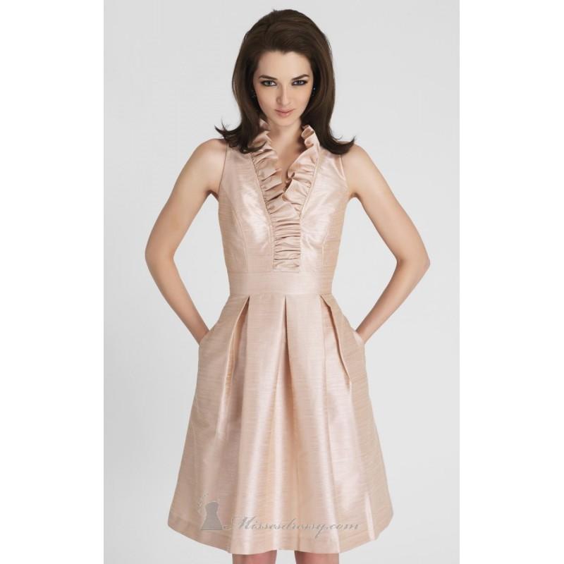 Mariage - Pearl Pink Ruffled Neck Dress by Alexia Designs - Color Your Classy Wardrobe