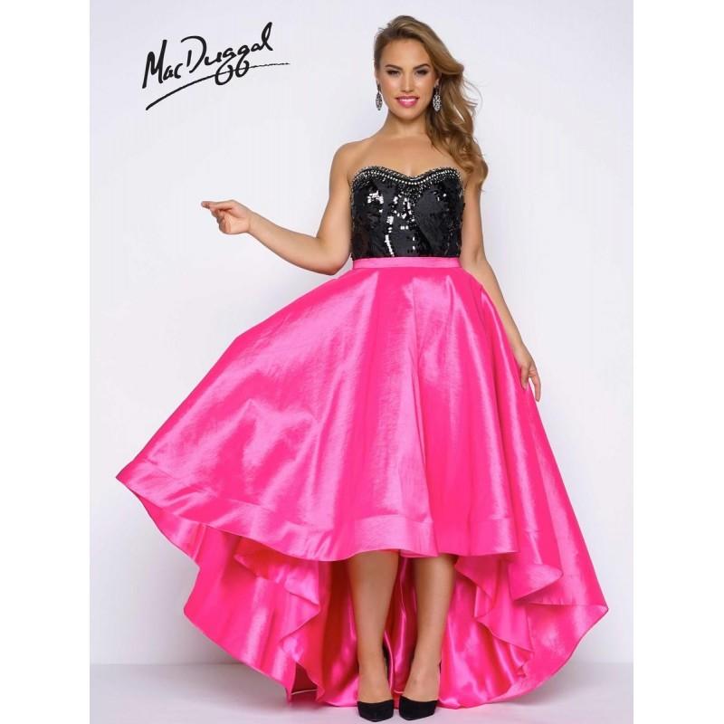 Wedding - Fabulouss by Mac Duggal 77188F Black/White,Hot Pink/Black Dress - The Unique Prom Store