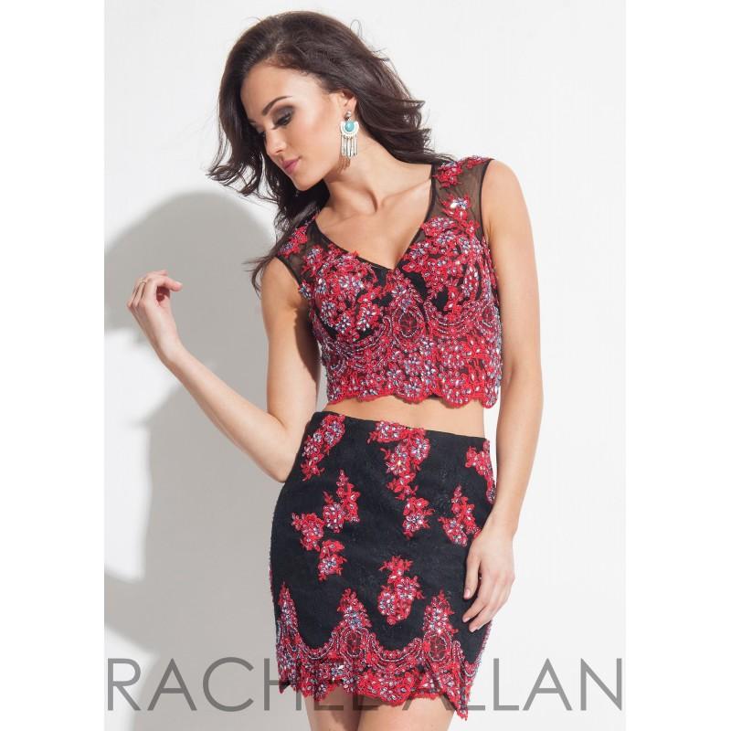 Hochzeit - Rachel Allan 3017 Beaded Lace Cropped Cocktail Dress - 2017 Spring Trends Dresses