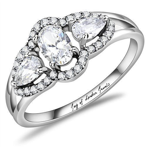 Wedding - A Perfect 1.2CT Oval Cut Halo Russian Lab Diamond Engagement Journey Ring