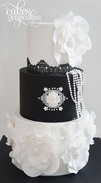 زفاف - Black And White Cake