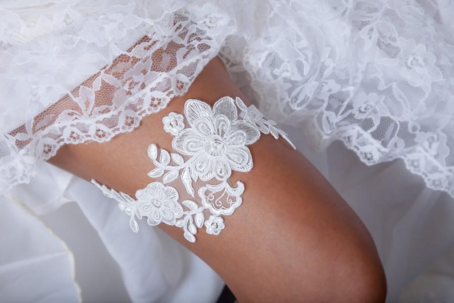زفاف - Lace Applique Garter
