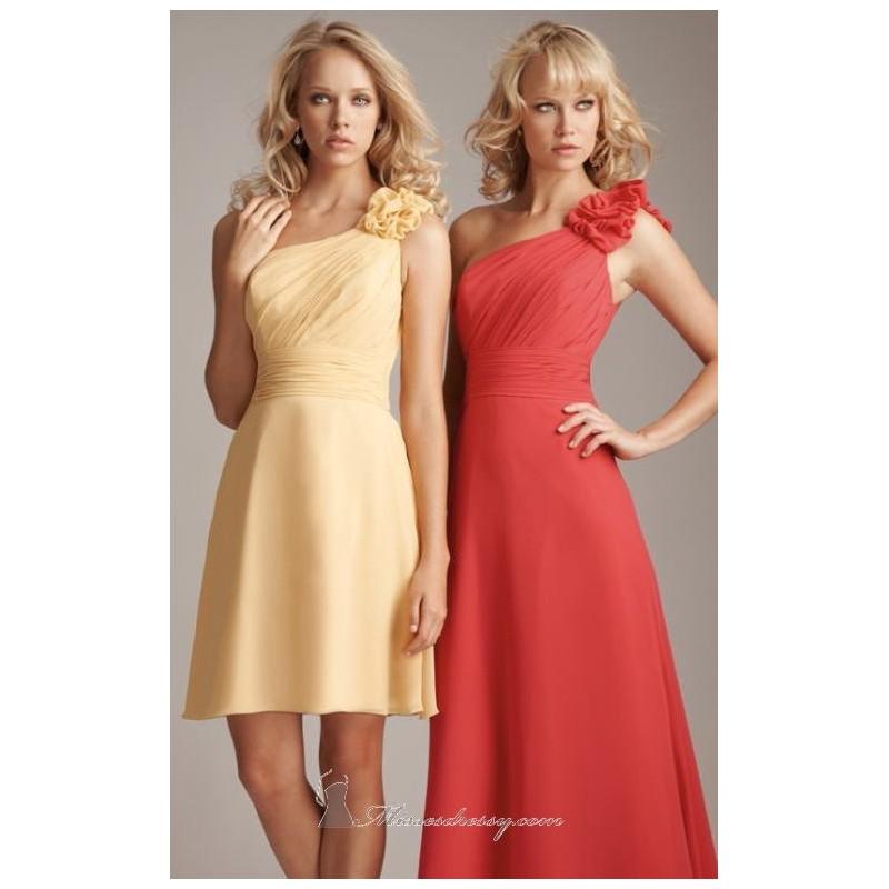 Hochzeit - One shoulder Chiffon Long Gown by Allure Bridesmaids 1228L - Bonny Evening Dresses Online 