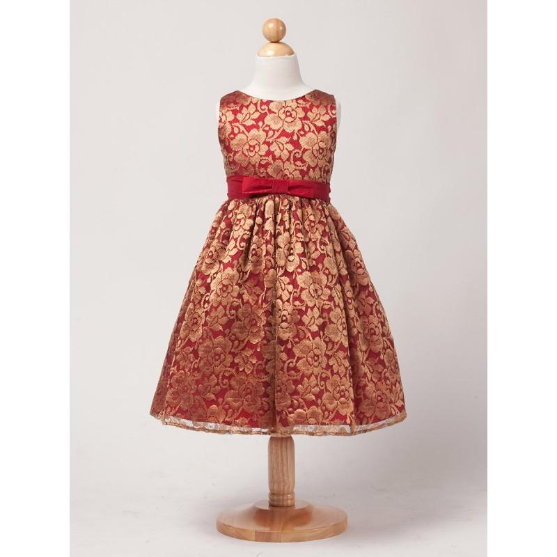 زفاف - Red Gold Floral Lace Dress Style: DSK442 - Charming Wedding Party Dresses