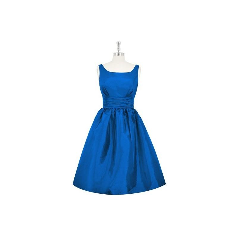 Wedding - Royal_blue Azazie Kira - Knee Length Scoop Scoop Taffeta Dress - Charming Bridesmaids Store