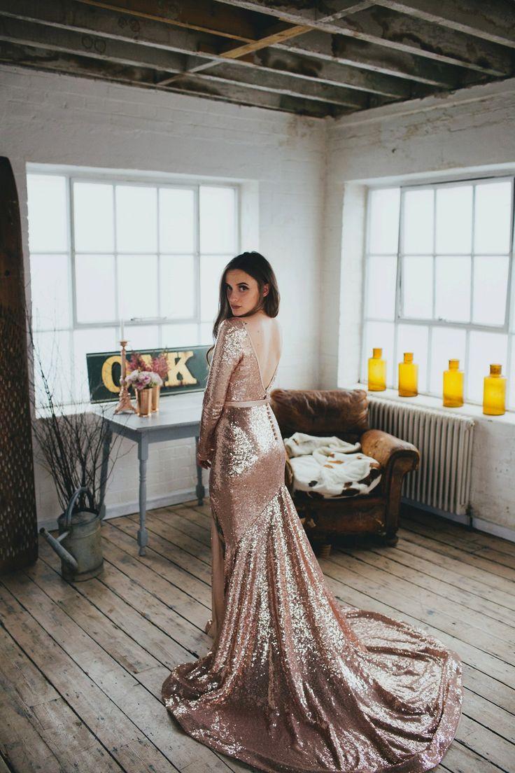 Wedding - A Pink Sequin Gown For An Earth-friendly And Vegan London Wedding