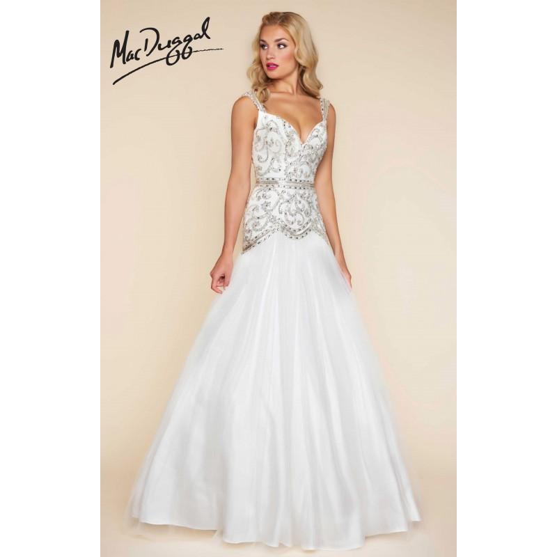 زفاف - White/Silver Mac Duggal 65802H - Mermaid Long Dress - Customize Your Prom Dress