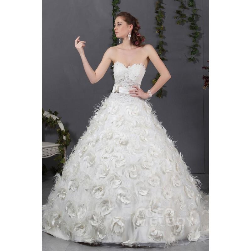 Свадьба - Fashion A-Line Sweetheart Chapel Train Lace Up-Corset Wedding Dress CWLT1307F - Top Designer Wedding Online-Shop
