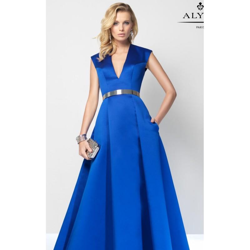 Wedding - Royal Open Back Satin Gown by Alyce Black Label - Color Your Classy Wardrobe