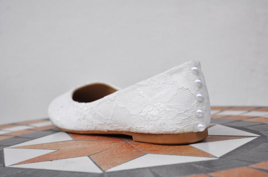 white lace flat shoes wedding