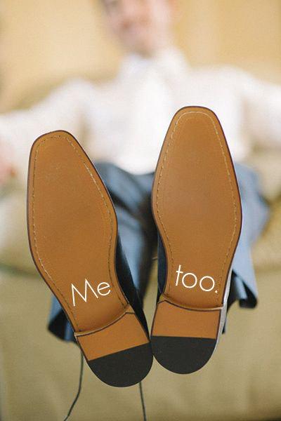 Wedding - Me too. Men's wedding shoe decal ~ Wedding Shoe Decal ~ Wedding Shoe Sticker ~ Wedding Day Accessory ~ Custom Decal ~ Groom shoe Decal