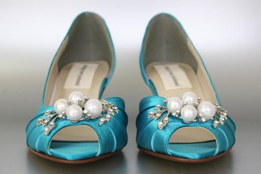 Mariage - Blue Wedding Shoes, Turquoise Wedding, Turquoise Wedding Shoe, Something Blue, Something Blue Shoes, Custom Wedding Shoes, Wedding Accessory