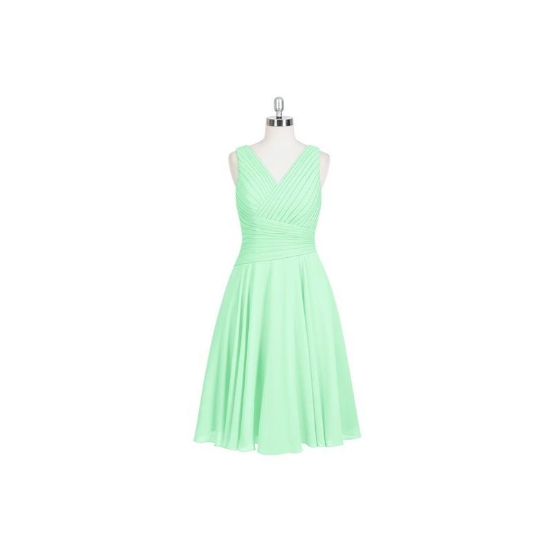 Свадьба - Mint_green Azazie Jenna - V Neck Knee Length Back Zip Chiffon Dress - Cheap Gorgeous Bridesmaids Store