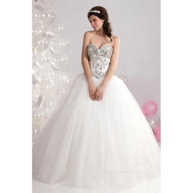 Wedding - Dramatic Ball Gown Sweetheart Basque Waist Court Train Tulle Wedding Dress CWLT1304E - Top Designer Wedding Online-Shop