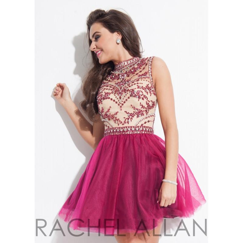 Hochzeit - Rachel Allan 4063 Beaded High Neck Open Back Party Dress - 2017 Spring Trends Dresses