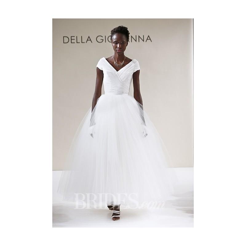 Wedding - Della Giovanna - Fall 2015 - Kay and Camille Two Piece Silk Chiffon and Tulle Tea-Length Ball Gown Wedding Dress - Stunning Cheap Wedding Dresses