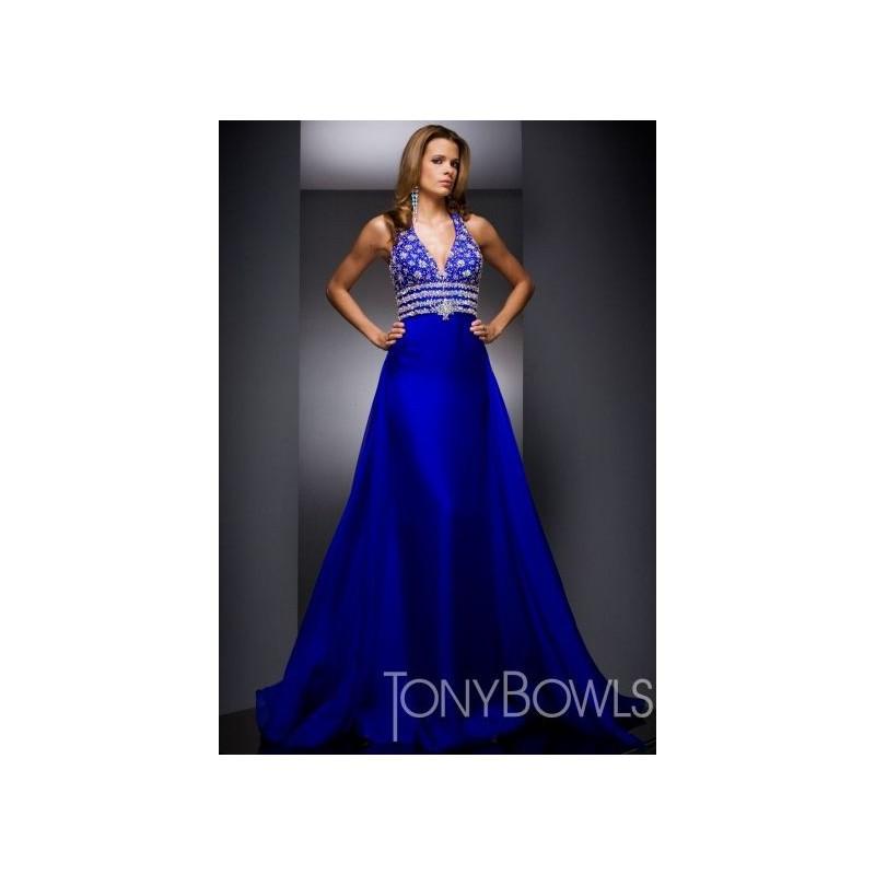 زفاف - Pageant Gowns Bead Crystal Halter Tony Bowls Collection 210C57 - Brand Prom Dresses