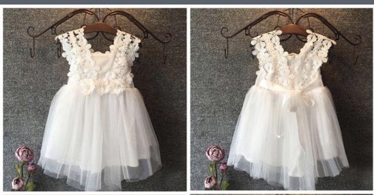 زفاف - Beautiful Cream Lace Flower Girl Dress