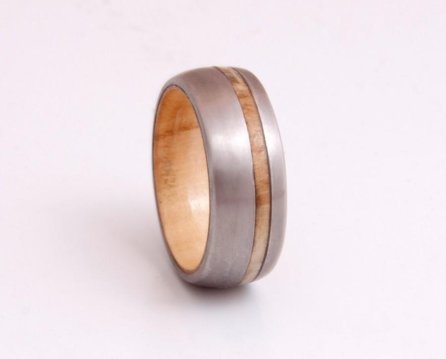 زفاف - wood wedding band titanium ring wooden band man jewelry mens wedding ring woman wedding band