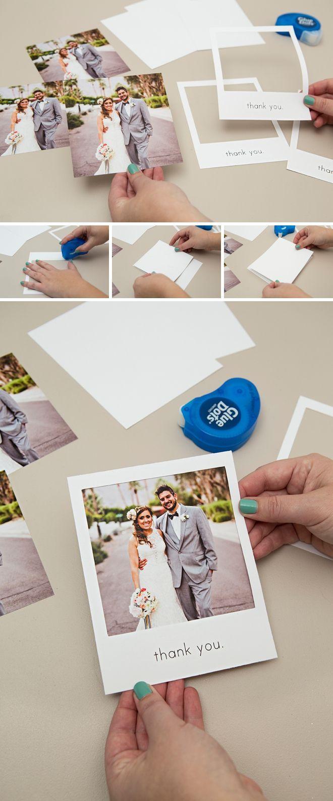 زفاف - Check Out These Adorable DIY "Polaroid" Photo Thank You Cards!