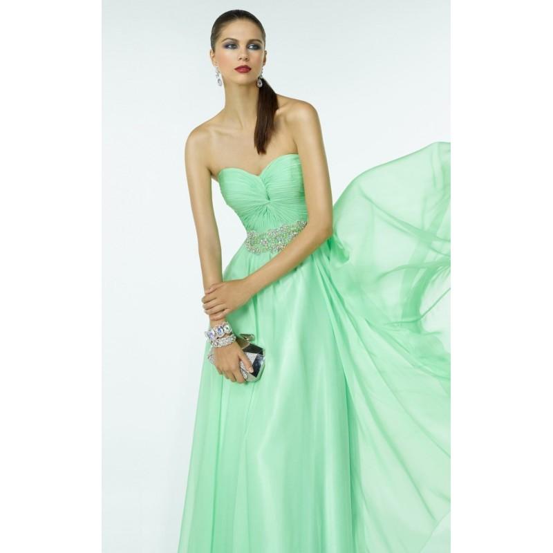 Hochzeit - Mint Strapless Ruched Gown by Alyce BDazzle - Color Your Classy Wardrobe