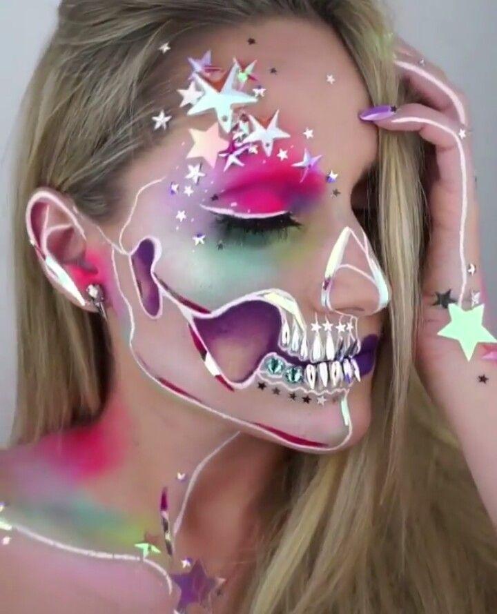 Wedding - Colorful Skull Makeup
