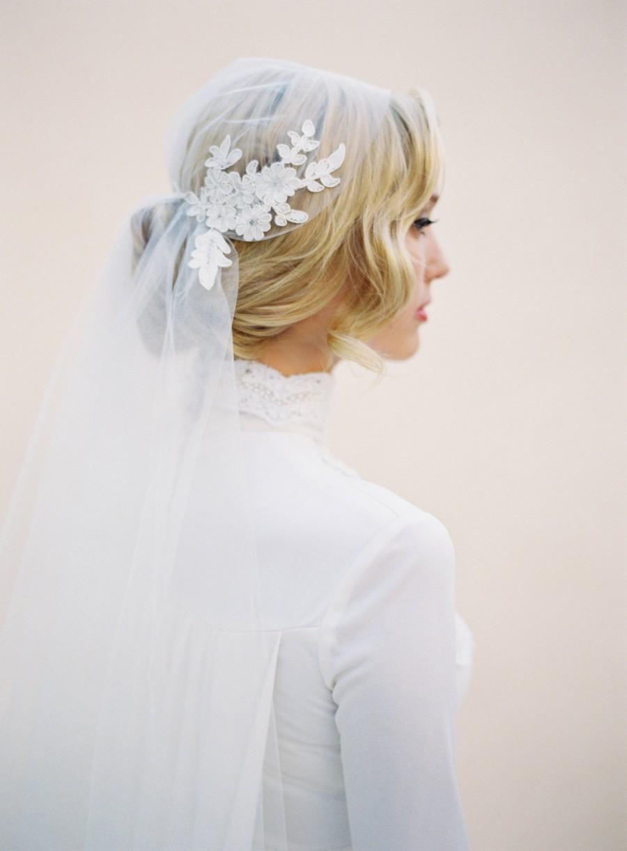 زفاف - Lace Juliet Veil, Juliet Wedding Veil, Boho Wedding Veil, Boho Bridal Veil, Juliet Bridal Veil, 1920s Veil, Soft Wedding Veil, Simple 1514