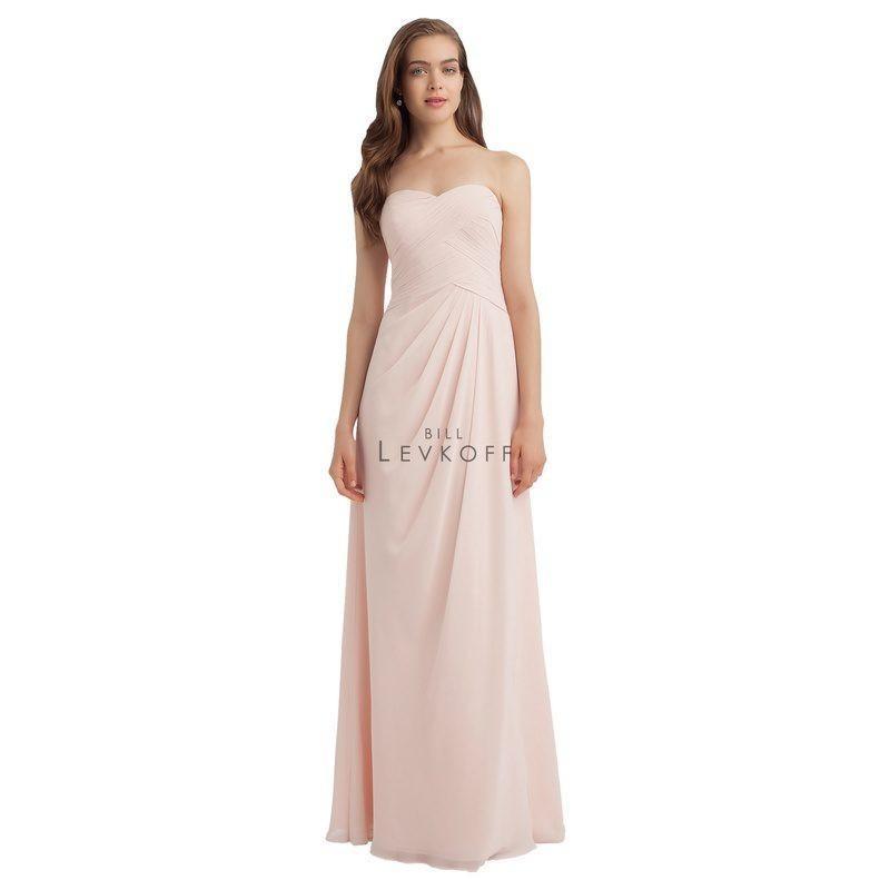 زفاف - Bill Levkoff 1125 Strapless Chiffon Floor Length Bridesmaid Dress - Crazy Sale Bridal Dresses