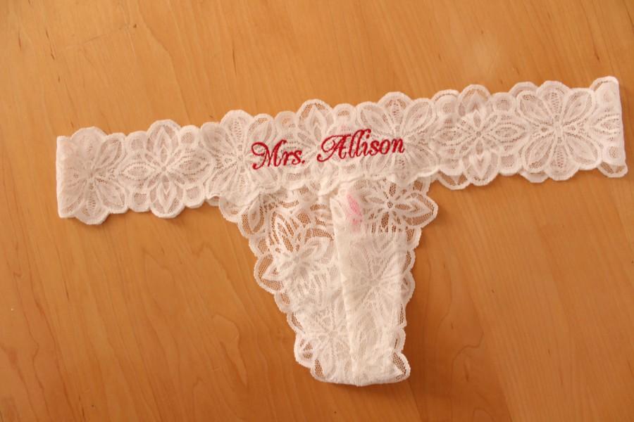 Bridal Underwear Personalized Ivory Mrs Panties Personalized Bridal Thong Bridal Lingerie