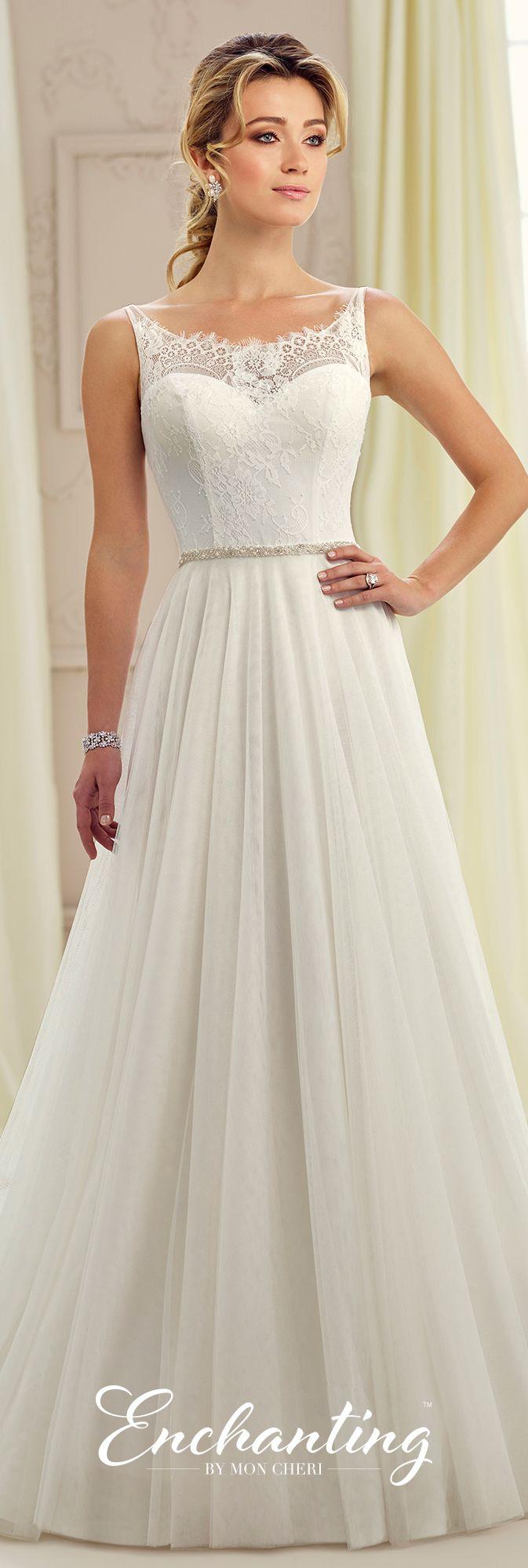 Свадьба - Sleeveless Lace A-Line Wedding Gown - Enchanting By Mon Cheri 217105