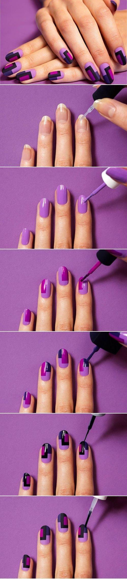 Mariage - Purple Nail Art